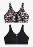 Reggiseno senza ferretto con chiusura anteriore e cotone (pacco da 2), bonprix