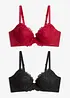 Reggiseno con coppe preformate e ricamo delicato (pacco da 2), bonprix