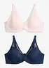 Reggiseno con ferretto e mesh (pacco da 2), bonprix