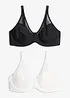 Reggiseno con ferretto e mesh (pacco da 2), bonprix