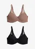 Reggiseno con ferretto e mesh (pacco da 2), bonprix