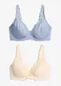 Reggiseno con ferretto e pizzo delicato (pacco da 2), bonprix