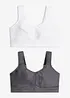 Reggiseno sportivo con sostegno medio (pacco da 2), bonprix