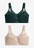 Reggiseno contenitivo senza ferretto con spalline imbottite (pacco da 2), bonprix
