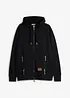Felpa con zip e cappuccio in misto cotone morbido, loose fit, bonprix