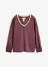 Maglia a maniche lunghe in misto cotone-seta, bonprix