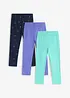 Leggings in misto cotone biologico elasticizzato (pacco da 3), bonprix