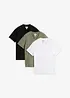 T-shirt in puro cotone biologico con scollo a V (pacco da 3), bonprix