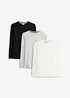Maglia a maniche lunghe con cotone biologico (pacco da 3), bonprix