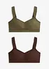 Reggiseno senza ferretto con cotone biologico (pacco da 2), bonprix