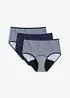 Culotte mestruali a vita alta con media assorbenza (pacco da 3), bonprix