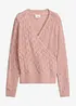 Maglione traforato con effetto a portafoglio, bonprix