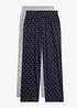 Pantaloni da pigiama lunghi in puro cotone (pacco da 2), bonprix