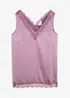 Top in pizzo con scollo a V, bonprix