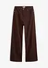 Pantaloni in twill a gamba larga e vita alta, bonprix