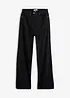 Pantaloni in twill a gamba larga e vita alta, bonprix