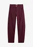 Pantaloni barrel a vita alta in twill, bonprix