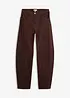 Pantaloni barrel a vita alta in twill, bonprix