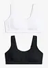 Reggiseno senza ferretto  con cotone biologico (pacco da 2), bonprix