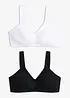 Reggiseno senza ferretto  con cotone biologico (pacco da 2), bonprix