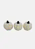 Set di 3 zucche decorative a LED con intagli ornamentali (pacco da 3), bonprix