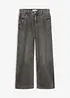 Jeans wide leg, vita media, bonprix