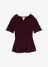 Maglione a maniche corte in misto  lana con baschina, bonprix