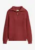 Maglione con collo alto e zip in misto viscosa morbido, bonprix