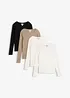 Maglia a costine in puro cotone biologico (pacco da 4), bonprix