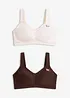 Reggiseno senza ferretto  con cotone biologico (pacco da 2), bonprix