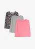Maglia a maniche lunghe in puro cotone (pacco da 3), bonprix