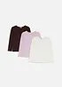 Maglia a maniche lunghe in puro cotone (pacco da 3), bonprix