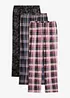 Pantaloni da pigiama in puro cotone (pacco da 3), bonprix