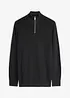 Maglione con collo alto e zip in puro cotone, bonprix