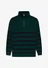 Maglione con collo alto e zip in filato fine di puro cotone, bonprix