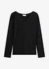 Maglia in jersey singolo e pizzo con scollo a V, bonprix