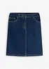 Gonna in jeans di misto cotone elasticizzato, vita media, bonprix
