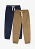Pantaloni con elastico in vita e morbido cotone, regular fit (pacco da 2), bonprix