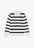 Maglione a righe in filato grosso di puro cotone, bonprix
