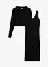 Abito in maglia e maglione abbinato (set 2 pezzi), bonprix