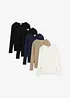 Maglia a costine in puro cotone biologico (pacco da 5), bonprix