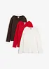 Maglia a maniche lunghe in puro cotone biologico (pacco da 3), bonprix
