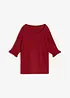 Maglione in misto cotone con maniche a volant, bonprix