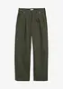 Pantaloni barrel in twill di cotone con vita comoda, bonprix