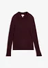 Maglione stile polo in maglia morbida traforata, bonprix