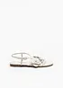 Sandali con fascette e fiori, bonprix