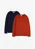 Maglione in filato fine di puro cotone (pacco da 2), bonprix