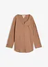 Maglia serafino in cotone con bottoni, bonprix