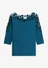 Maglia con maniche a 3/4 e inserto effetto uncinetto, bonprix