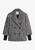 Caban effetto tweed con polsini in maglia, bonprix
